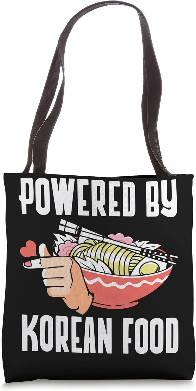 Powered By Korean Food Korean Lover Korea Culture Apparel Tote Bag