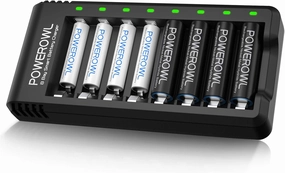 POWEROWL Rechargeable AA and AAA Batteries with Fast Charger, High Capacity NiMH - 4 x 2800mAh AA & 4 x 1000mAh AAA
