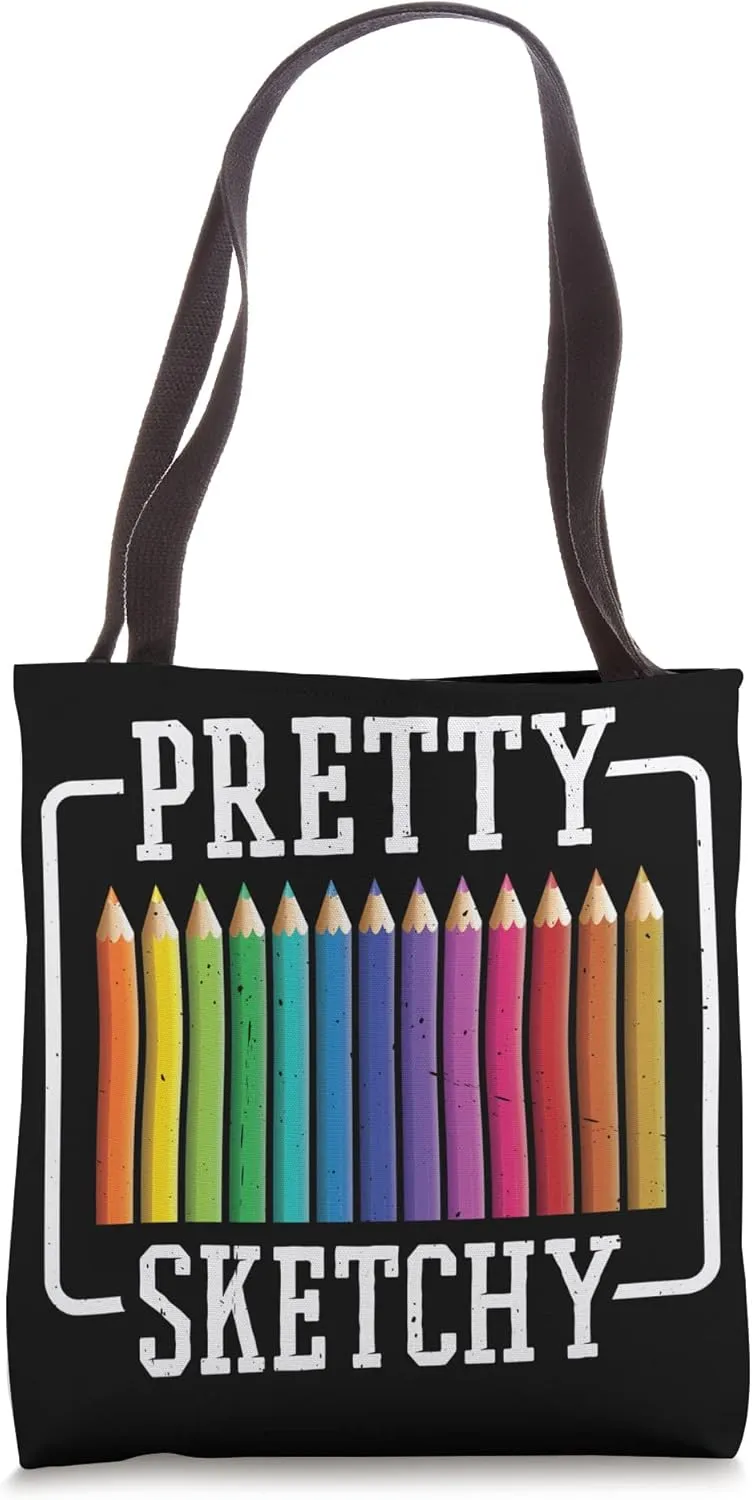 Pretty Sketchy Colors Painting Drawing Hobby Dedicate Art Tote Bag