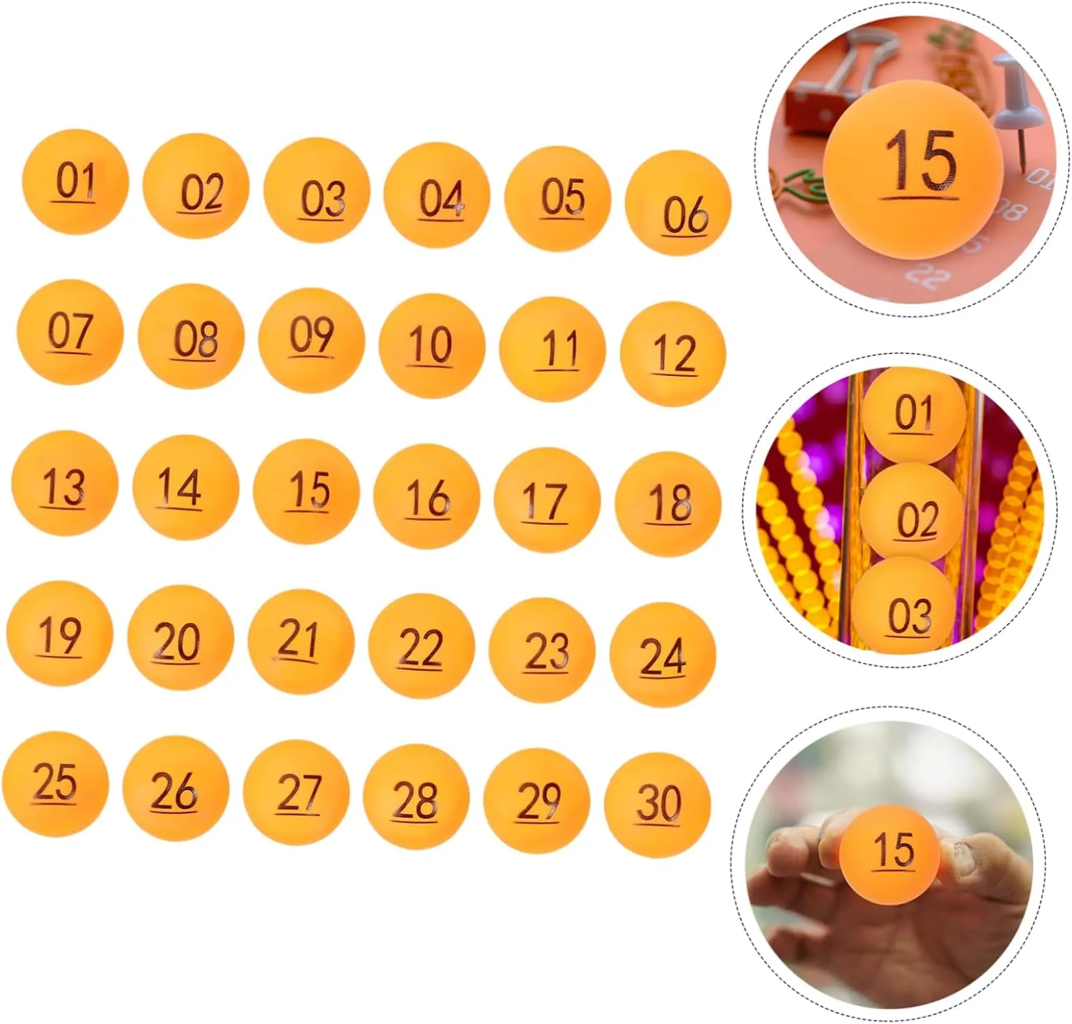 PRETYZOOM Sets Home Party Game Balls Bingo Numbers Balls Raffle Small Size Light Weight Portable Pcs