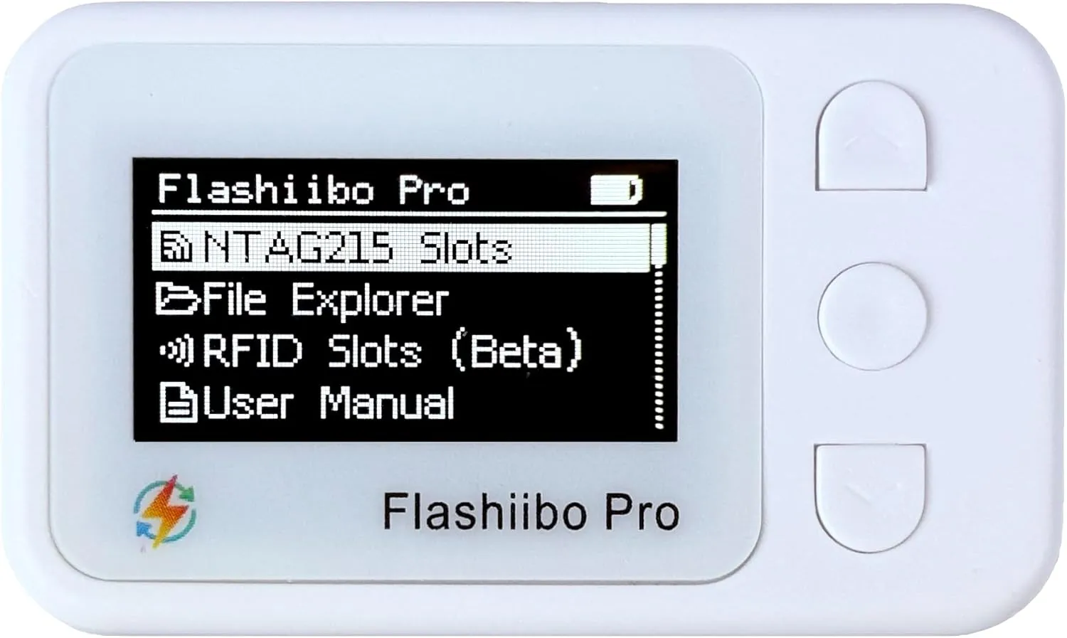 Pro NFC Emulator, NFC Tag Emulator, 3000  Saves, Unlimited Rewrite, Auto UID Regen, Rechargeable Battery, Compatible with 50  Games, 1.4" OLED Screen, Easy 3-Button Control, 2nd Gen (White)