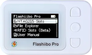 Pro NFC Emulator, NFC Tag Emulator, 3000  Saves, Unlimited Rewrite, Auto UID Regen, Rechargeable Battery, Compatible with 50  Games, 1.4" OLED Screen, Easy 3-Button Control, 2nd Gen (White)