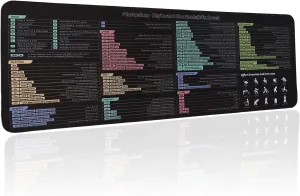 PS Shortcuts Mousepad, Adobe Photoshop Keyboard Shortcuts Mouse Pad, Quick Reference, Shortcuts Mouse Mat,Large Size,Keyboard Tips Gifts for Photo Picture Processing Beginner