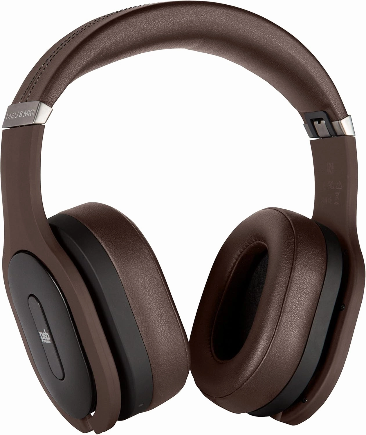 PSB M4U 8 MKII Wireless Active Noise Cancelling HD Bluetooth Headphones - Espresso Brown