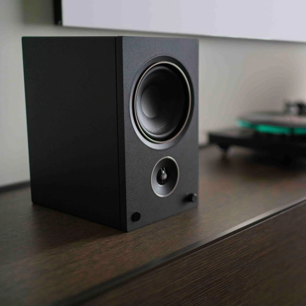 PSB Speakers AM5 Powered Bookshelf Speakers with Bluetooth and Phono Preamp - Black