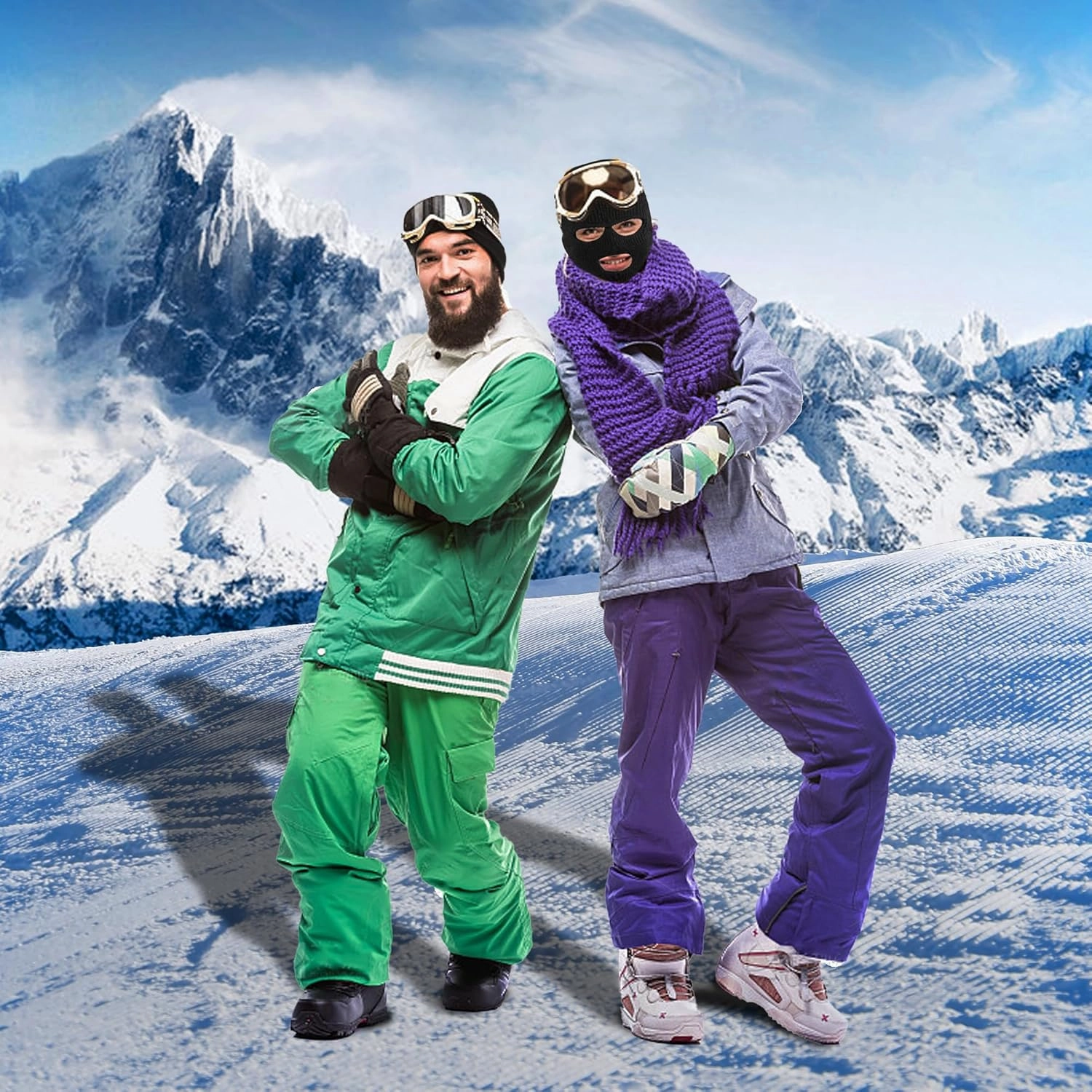 Pukavt 3 Hole Winter Knitted Mask, Full Face Cover Ski Mask Warm Balaclava for Skiing, Motorcycle, Snowboard