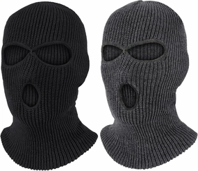 Pukavt 3 Hole Winter Knitted Mask, Full Face Cover Ski Mask Warm Balaclava for Skiing, Motorcycle, Snowboard