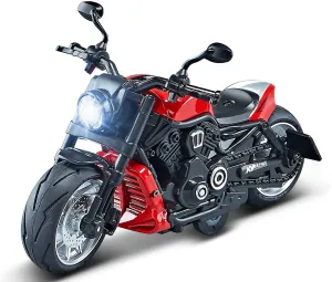 Pull Back Motorcycles Toy, Moto Gift with Music Lighting, Wolverine Motorcycle Toys for Boys Kids Age 3-12 Year Old (Red)