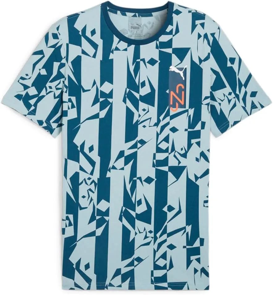 PUMA - Mens Neymar Creativity Logo Tee, Color Ocean Tropic/Turquoise Surf, Size: Medium