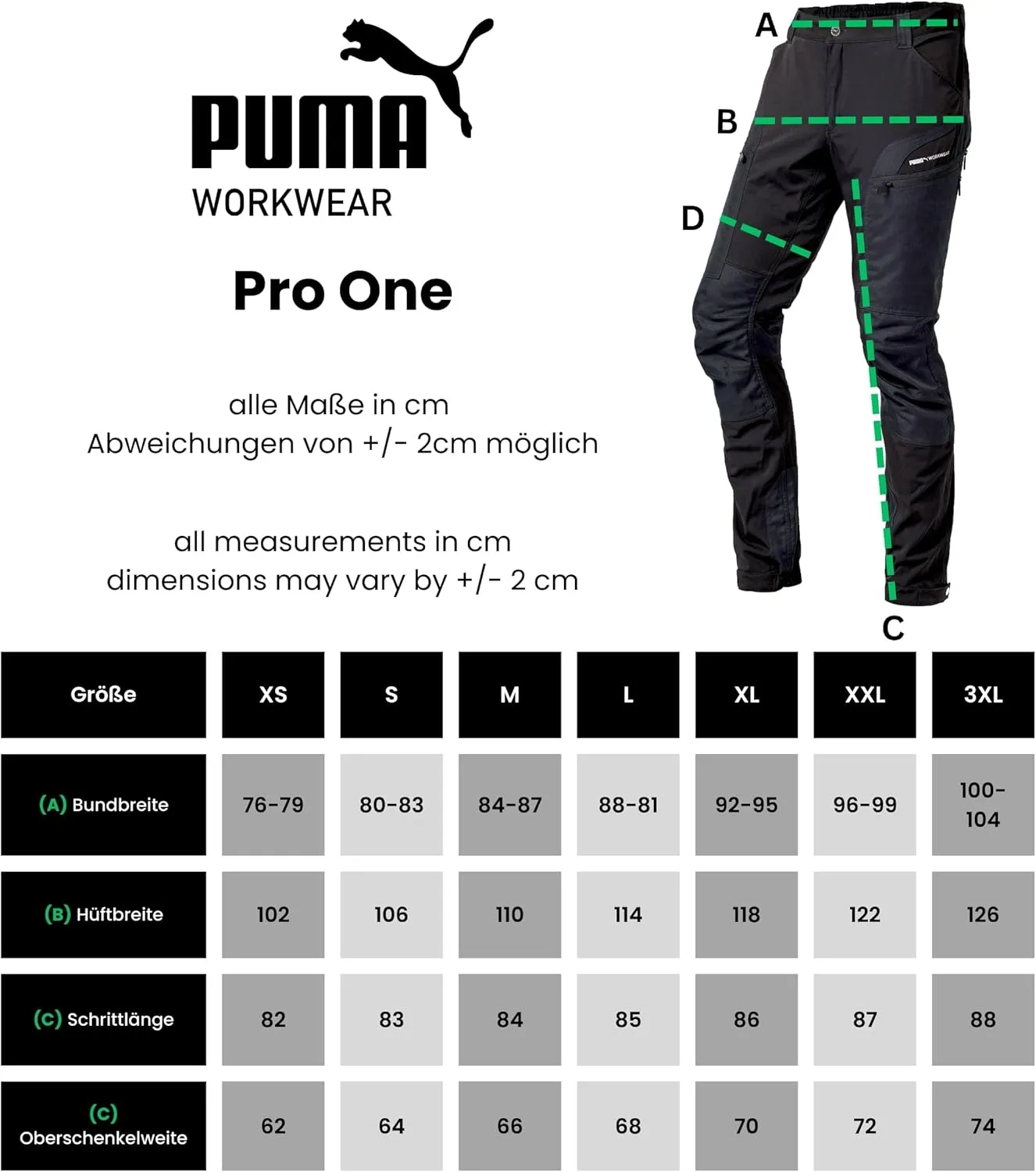 PUMA Workwear Pro-One Outdoor Hiking Pants Men - Breathable & Durable - Partially Water-Repellent - Ripstop Cargo Pants