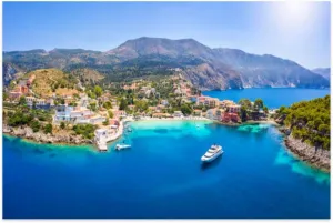 Puzzles 1000 View to Beautiful Fishing Village Island Kefalonia Greece - Educational Intellectual Jigsaw Puzzles Puzzle Fun Game for Men Women Kids