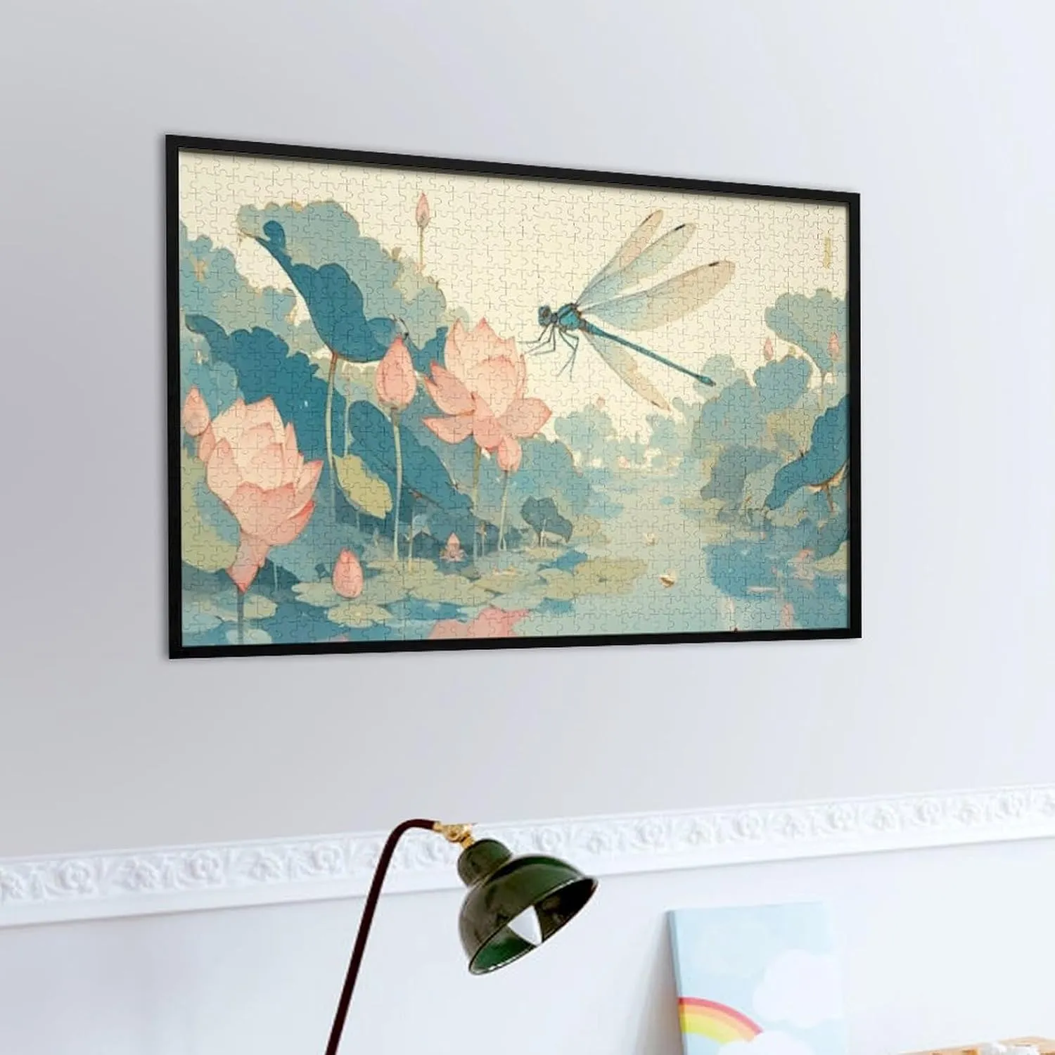 Puzzles for Adults 1000 Pieces - Dragonfly That is Flying Pond Water Challenging Gift for Puzzle Lovers, Fun Time with Friends, Displayable Wall Decor