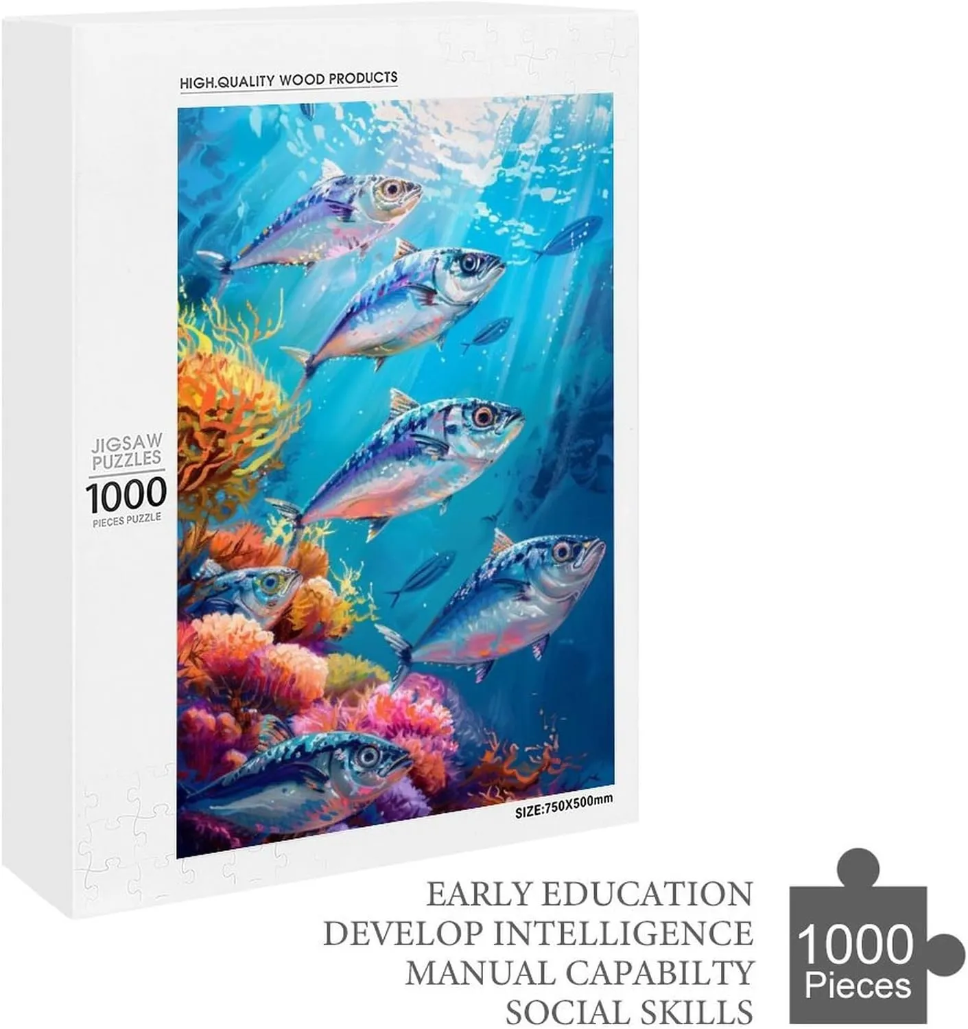 Puzzles for Adults 1000 Pieces - Fish and Coral Puzzle Challenging Educational Toys Gifts for Home Decor Family Activities