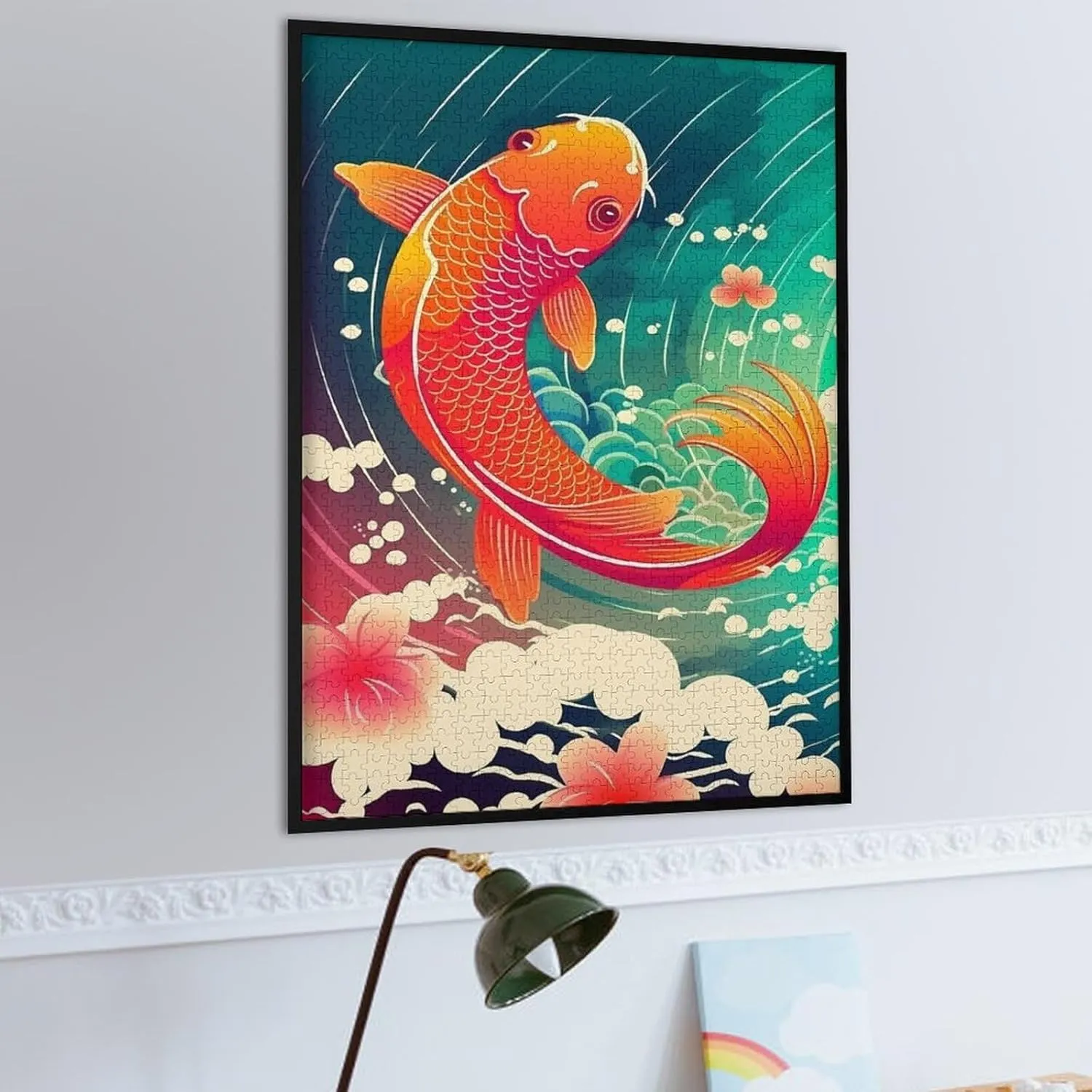 Puzzles for Adults 1000 Pieces - Jumping Koi Koi Fish Funny Educational Puzzles Toys for Boys and Girls