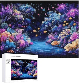 Puzzles for Adults 500 Pieces - Colorful Underwater Scene with Fish Corals Funny Puzzles Educational Toys for Boys and Girls