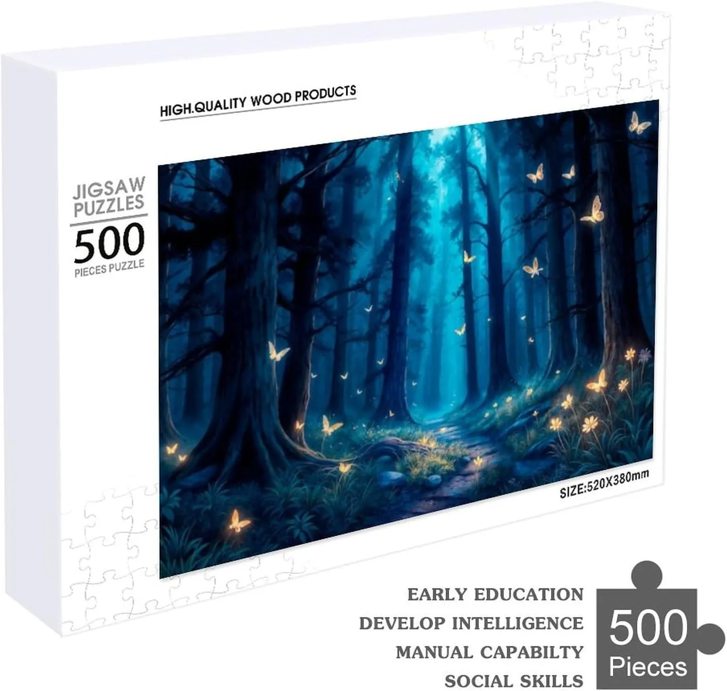 Puzzles for Adults 500 Pieces - Fantasy Landscape Magical Forest Funny Puzzle, Seek and Find Activities, Travel Toys for Toddlers and Kids