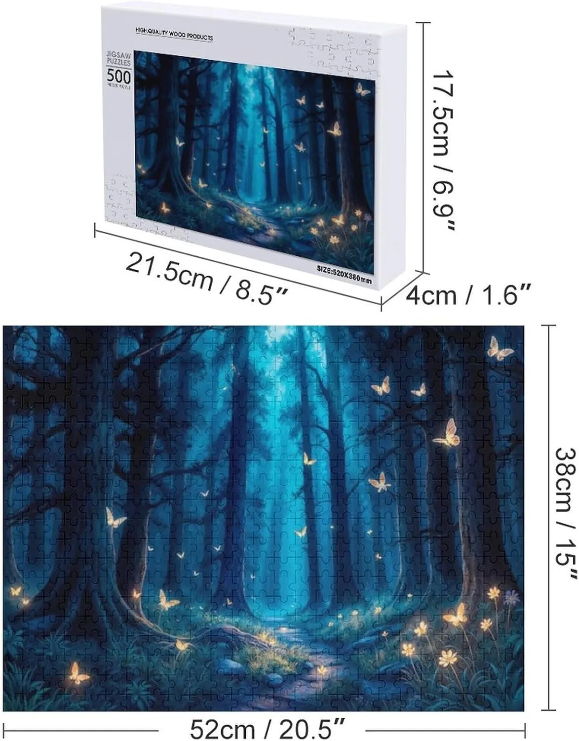 Puzzles for Adults 500 Pieces - Fantasy Landscape Magical Forest Funny Puzzle, Seek and Find Activities, Travel Toys for Toddlers and Kids