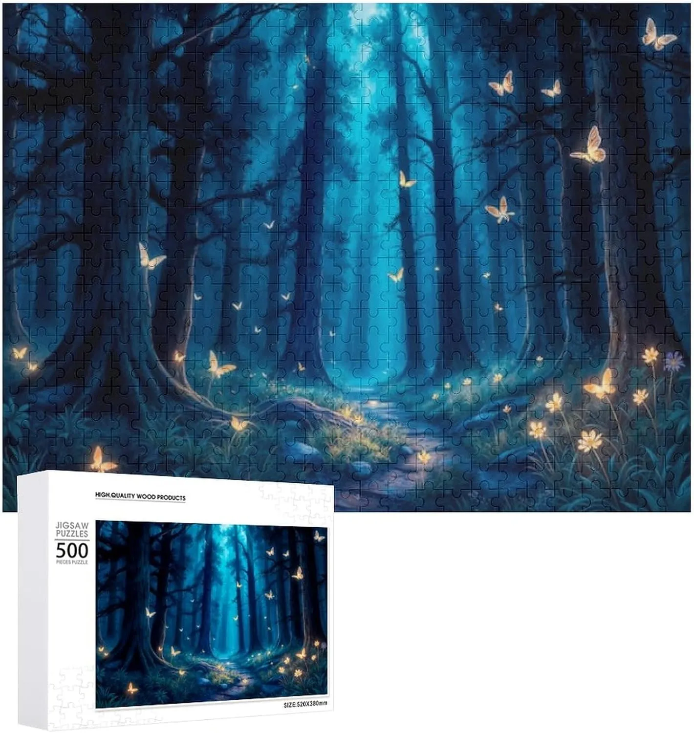 Puzzles for Adults 500 Pieces - Fantasy Landscape Magical Forest Funny Puzzle, Seek and Find Activities, Travel Toys for Toddlers and Kids