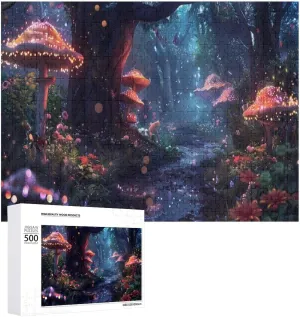 Puzzles for Adults 500 Pieces - Forest with Fish Plants Tree with Sign That Says Underwater Puzzles for Family Games, Puzzle for Gifts, Funny Puzzle for Education