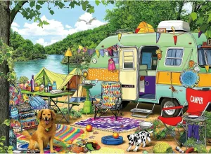 Puzzles for Adults 500 Pieces, Lakeside Camping Puzzle Challenging Puzzles for Adults, Jigsaw Puzzles 500 Pieces Ideal for Relaxation and Family Fun Puzzle