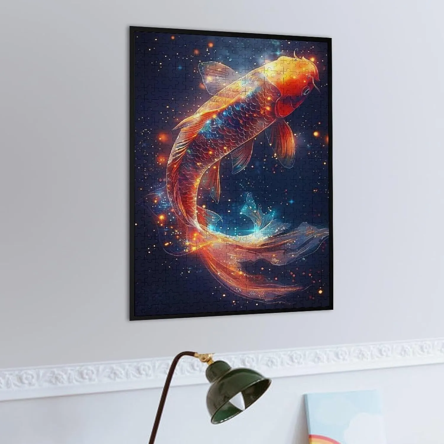 Puzzles for Adults 500 Pieces - The Starry Night Koi Fish Funny Educational Puzzles Toys for Boys and Girls