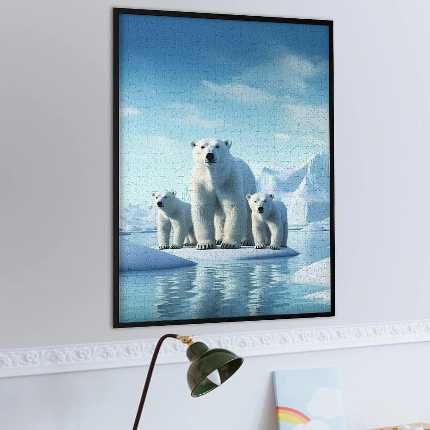 Puzzles for Adults 1000 Pieces - Polar Bears On Ice Wild Animal Funny Puzzle, Seek and Find Activities, Travel Toys for Toddlers and Kids
