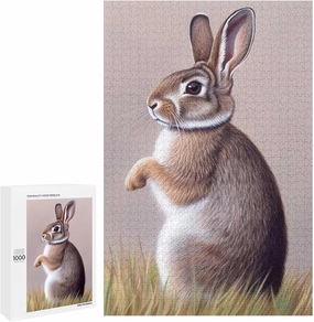 Puzzles for Adults 1000 Pieces - Rabbit Grassland Puzzle Brain Teaser Activity for Kids,Gift for Birthday Christmas