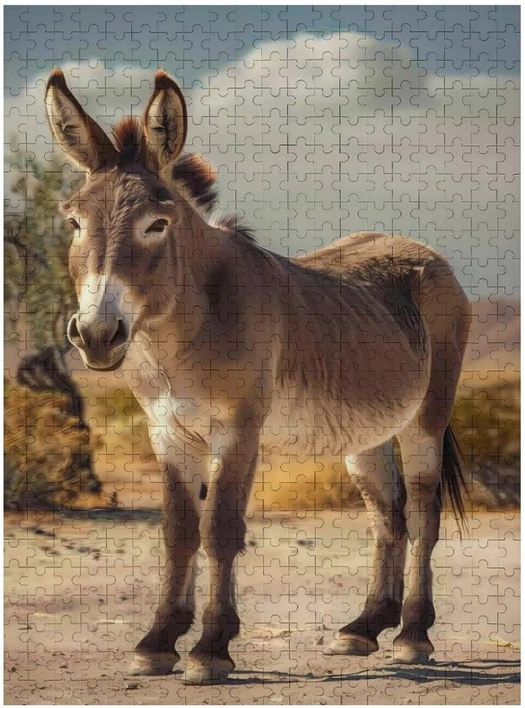 Puzzles for Adults 500 Pieces - The Donkey Standing in The Desert Donkey Best Challenging Puzzles for Cognitive Workout - Safe Eco-Friendly - Most Popular Leisure Activities