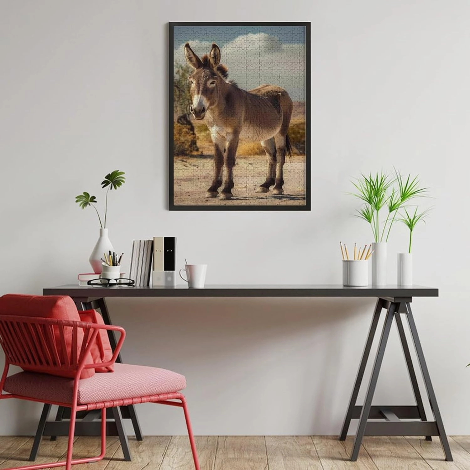 Puzzles for Adults 500 Pieces - The Donkey Standing in The Desert Donkey Best Challenging Puzzles for Cognitive Workout - Safe Eco-Friendly - Most Popular Leisure Activities