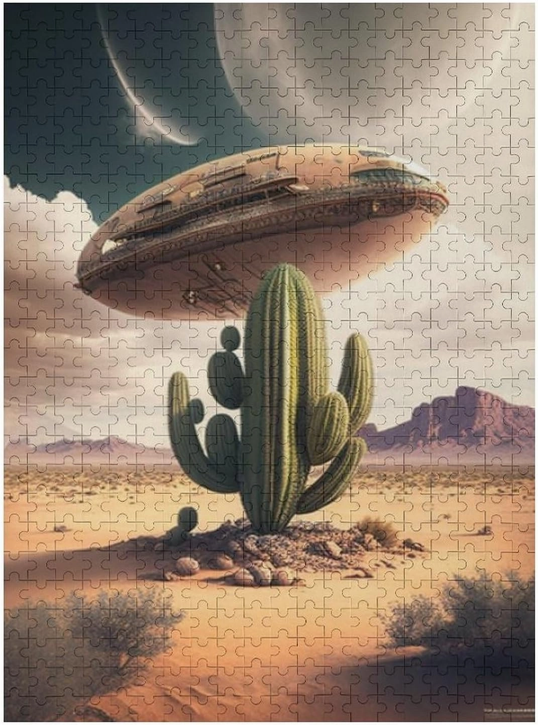 Puzzles for Adults 500 Pieces - UFO and The Desert Puzzle Challenging Educational Toys Gifts for Home Decor Family Activities