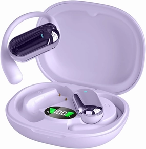 Q16S Purple Wireless Open Ear Bone Conduction Headphones Bluetooth 5.4, IPX5 Waterproof, 20 Hrs Battery Life