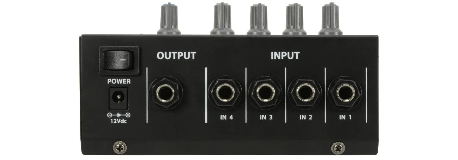QTX Mini Mixing Console - 4 Channel Mini Microphone Mixer