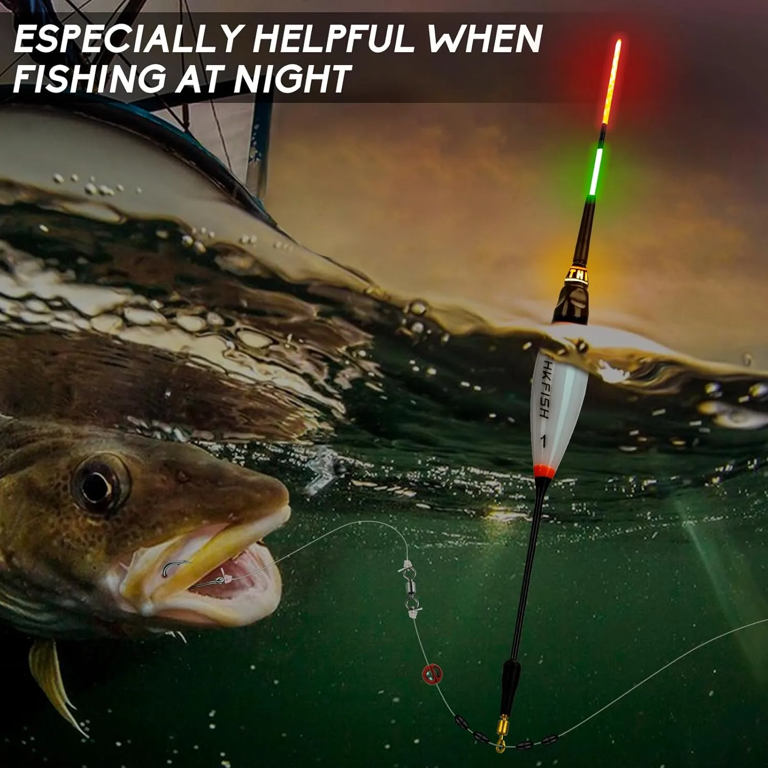 QualyQualy LED Fishing Bobbers Fishing Floats and Bobbers Lighted Bobbers for Night Fishing 1/32oz 1/24oz 1/16oz 3Pcs…
