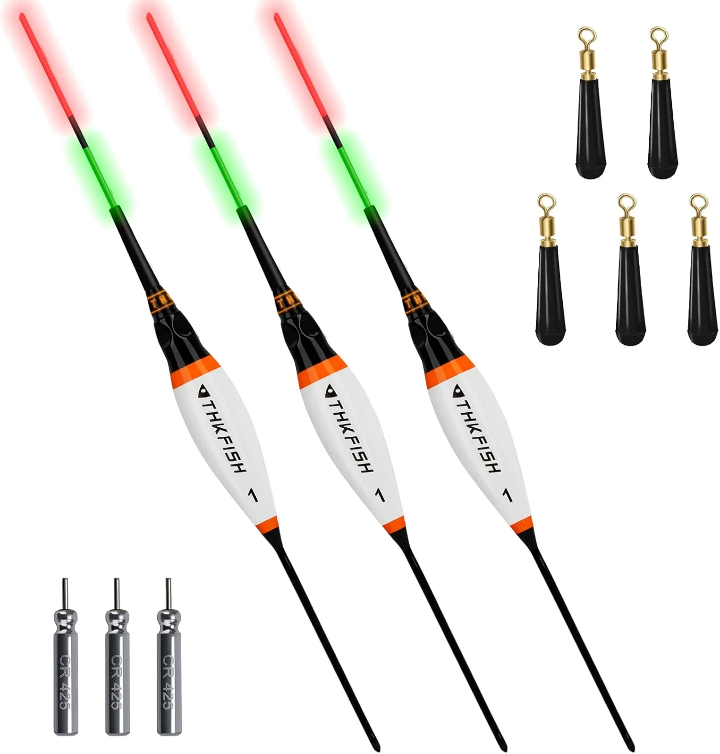 QualyQualy LED Fishing Bobbers Fishing Floats and Bobbers Lighted Bobbers for Night Fishing 1/32oz 1/24oz 1/16oz 3Pcs…