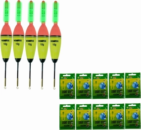 QualyQualy EVA Foam Bobbers   10 pack Glow Sticks