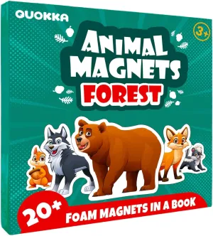 QUOKKA Travel Magnetic Puzzles for Toddlers 1-3 – 20 Pcs Forest Game with Extra-Long Play Book – Fun Travel Game Toy for Kids Ages 3-5 – Strong Magnets for Car Activities – Fun Toddler Puzzle Ages 2-4