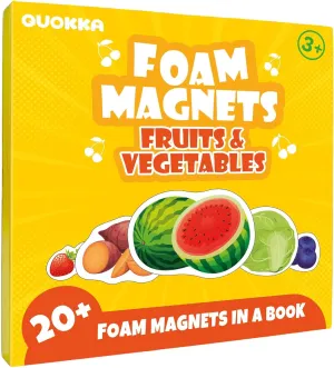 QUOKKA Travel Magnetic Puzzles for Toddlers 1-3 – 20 Pcs Fruits Game with Extra-Long Play Book – Fun Travel Game Toy for Kids Ages 3-5 – Strong Magnets for Car Activities – Fun Toddler Puzzle Ages 2-4