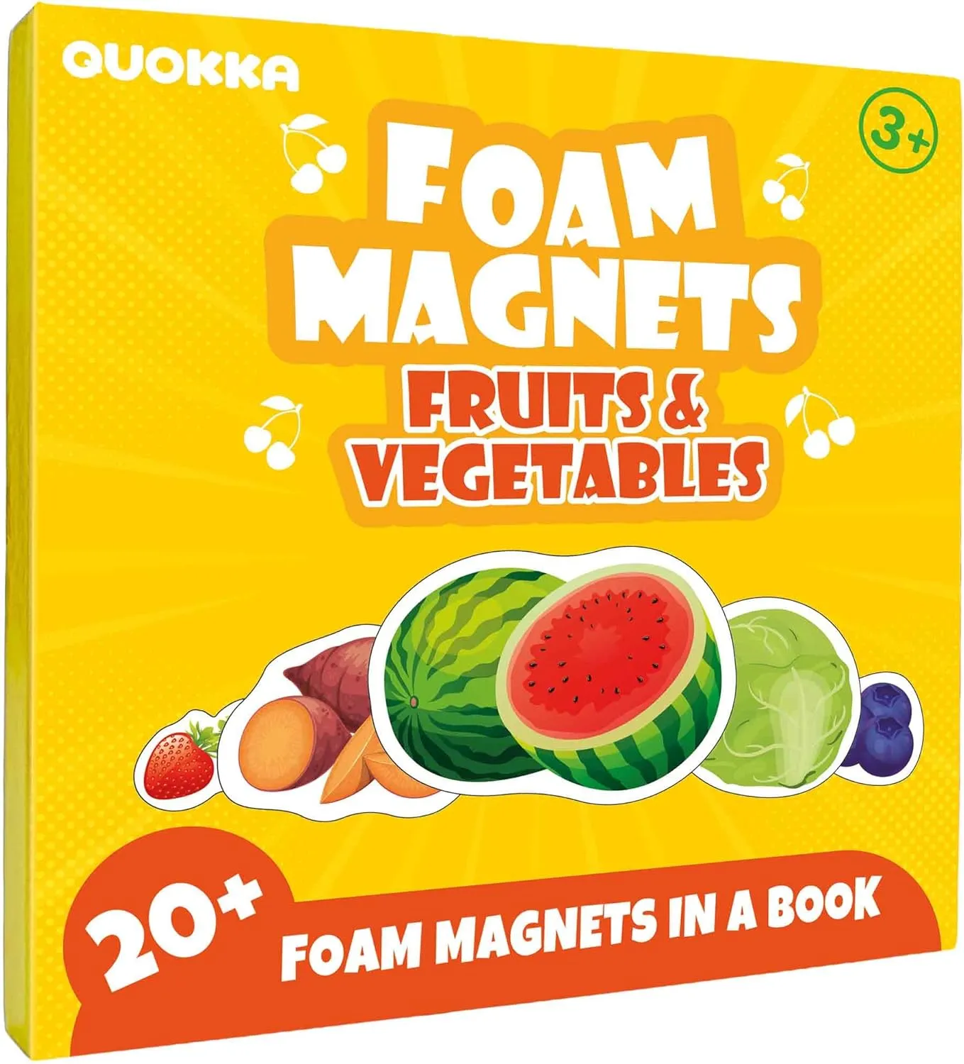 QUOKKA Travel Magnetic Puzzles for Toddlers 1-3 – 20 Pcs Fruits Game with Extra-Long Play Book – Fun Travel Game Toy for Kids Ages 3-5 – Strong Magnets for Car Activities – Fun Toddler Puzzle Ages 2-4