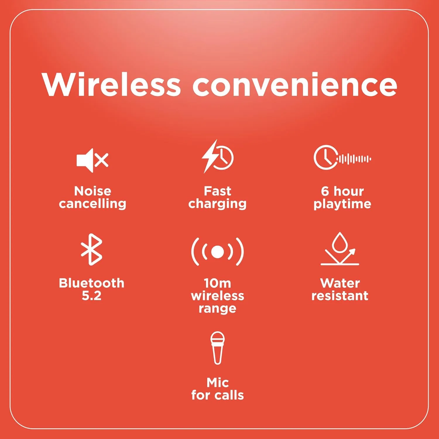 RadioShack Wireless Earbuds, Active Noise Cancelling, IPX5 Water Resistant Bluetooth With 400MAH Battery, White