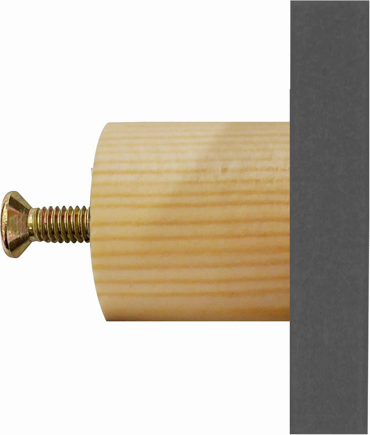Rae Dunn Cabinet Knobs Drawer Pulls - Set of 6 Grey Square Wood - Decorative Mini Wooden Knobs for Kitchen Cabinet, Dresser Drawer, Bathroom Cabinet, Cupboard, Desk Drawer - Includes Hardware