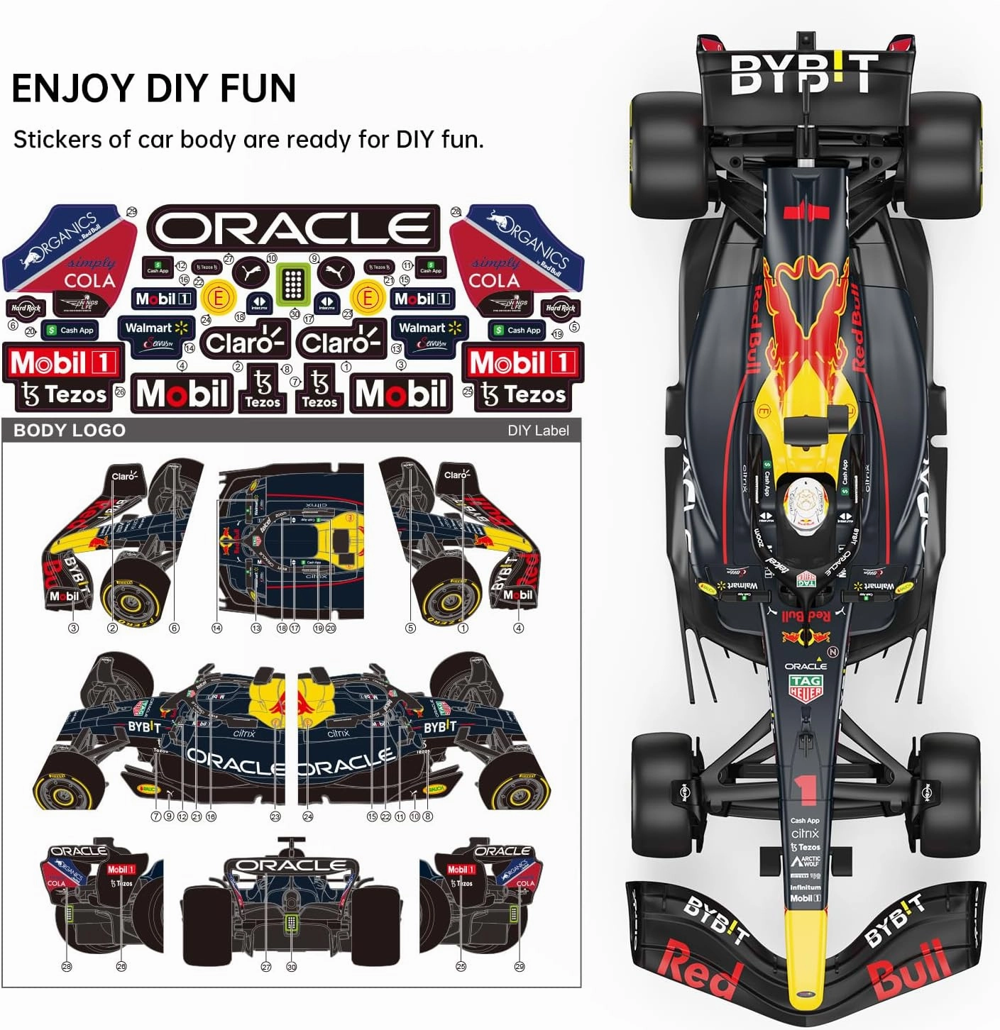 RASTAR 1/12 F1 Red Bull Car, Oracle Red Bull Racing F1 RB18 Remote Control Car Model, New 2022 Red Bull Racing Formula 1 Max Verstappen, 2.4G