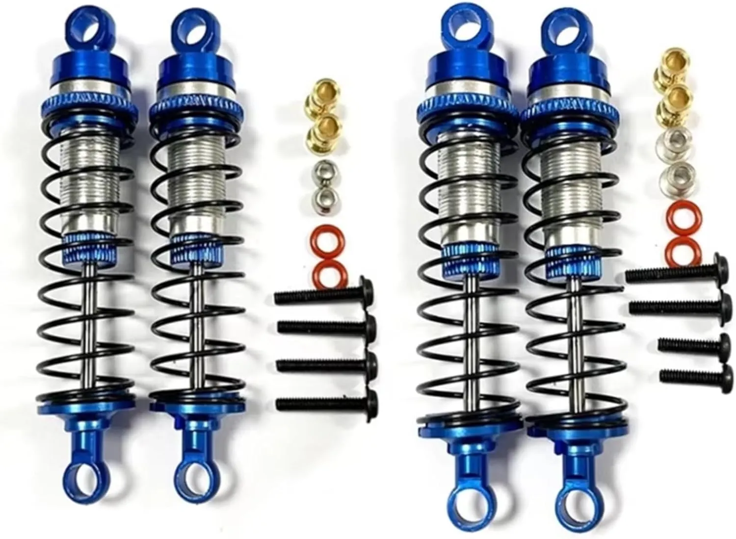 RC Car Shock Absorbers Compatible with Losi for Mini-T 2.0 1/16 for Mini-B 1/18 RC Truck Car Upgrades Parts Metal Front and Rear Shock Absorber Damper(Blue)