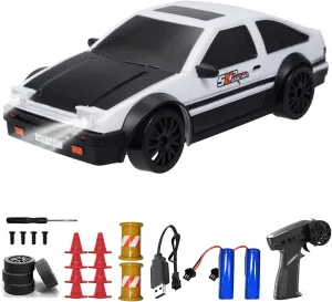 RC Drift Car, 2.4GHz 1:24 Scale 4WD High Speed 15KM/H Race Drifting Cars with LED Lights Drifting Tire, Hobby Racing Sport Toy Car Gifts for Boys Girls Kids