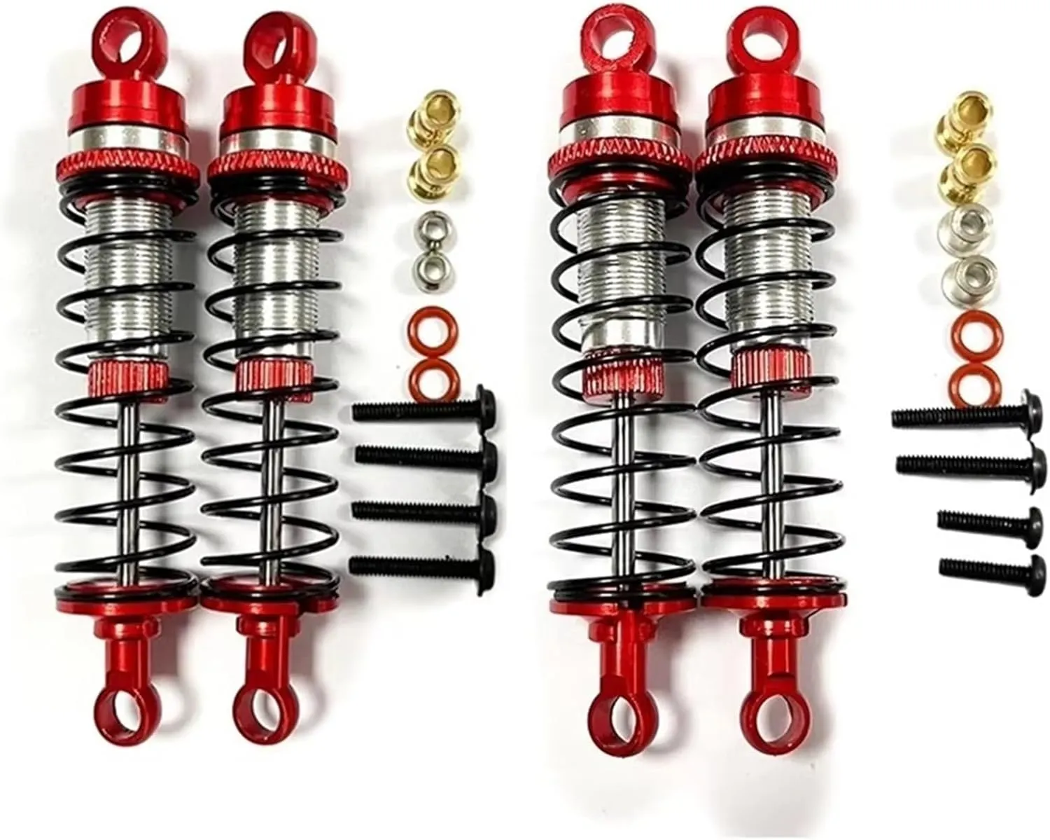RC Parts Compatible with Losi 1/18 for Mini-T 2.0 1/16 for Mini-B RC Truck Car Upgrades Parts Metal Front and Rear Shock Absorber Damper Red
