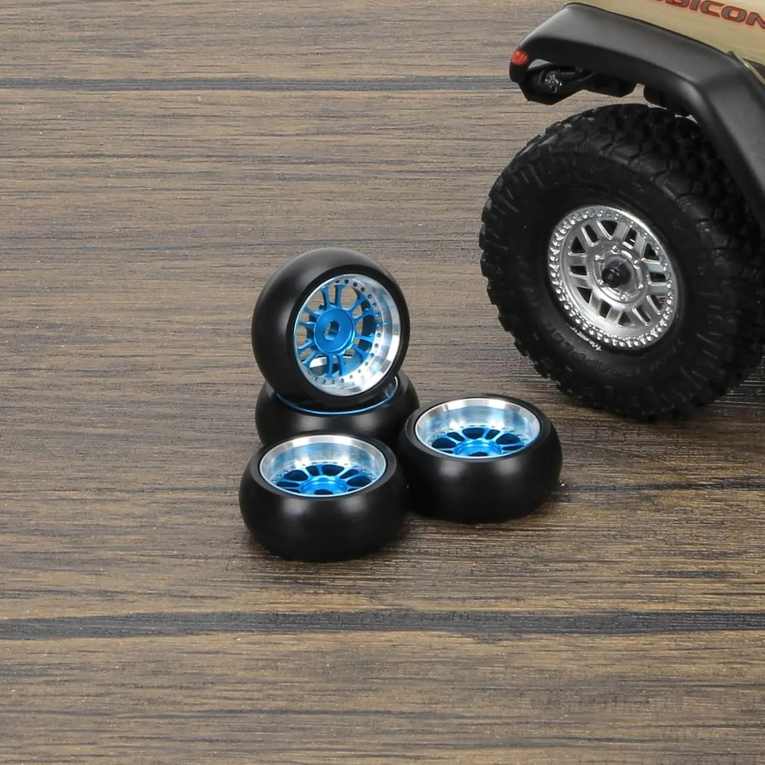 RCAWD 4X Alloy Rim Wheel Classic Drift Tire for Rc Hobby Model Car 1/28 Wltoys K969 K989 P929 Drift Rally Kyosho Mini-Z Mini-Q Mini-D(Blue)