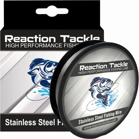 Reaction Tackle Stainless Steel Trolling Line 30LB - Durable Fishing Wire with 40LB  Breaking Strength