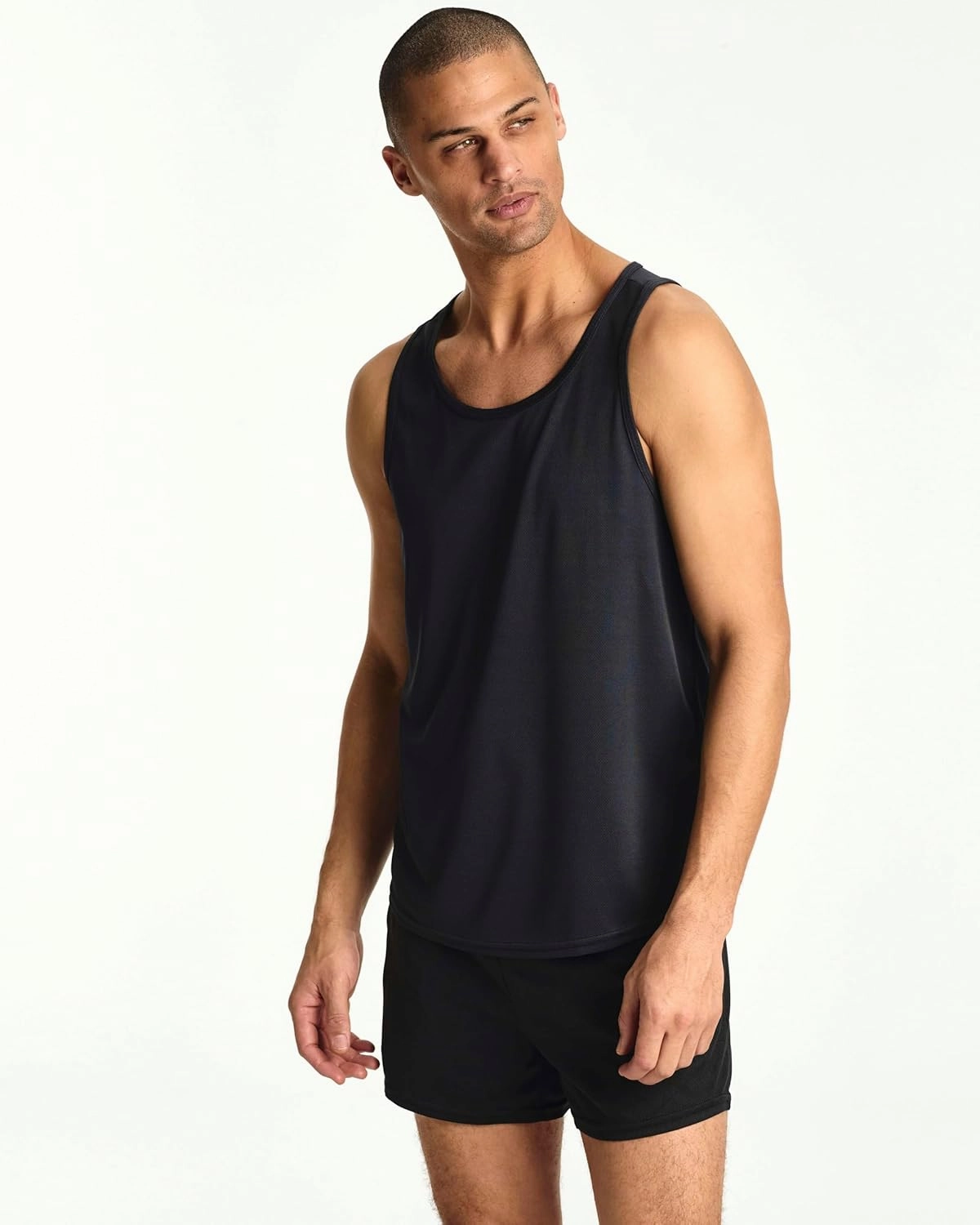 Real Essentials 5 Pack: Men's Mesh Y-Back Muscle Tank Top - Gym Workout & Bodybuilding Fitness (Available in Big & Tall)