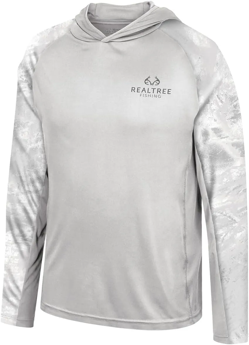 Realtree Men's Fishing Camo Sun Protection UV UPF 50  Long Sleeve Shirts and Hoodies Running Hiking Quick Dry