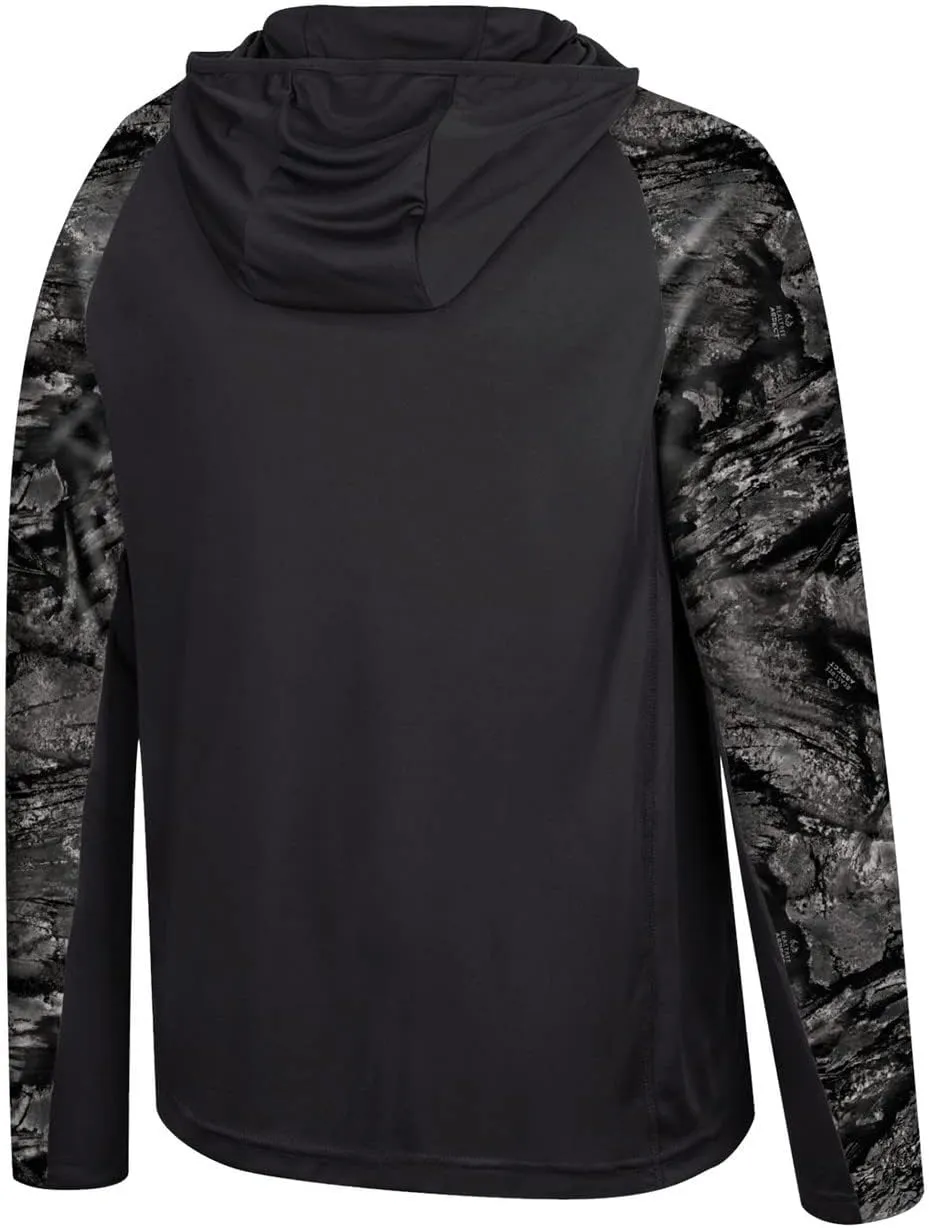 Realtree Men's Fishing Camo Sun Protection UV UPF 50  Long Sleeve Shirts and Hoodies Running Hiking Quick Dry