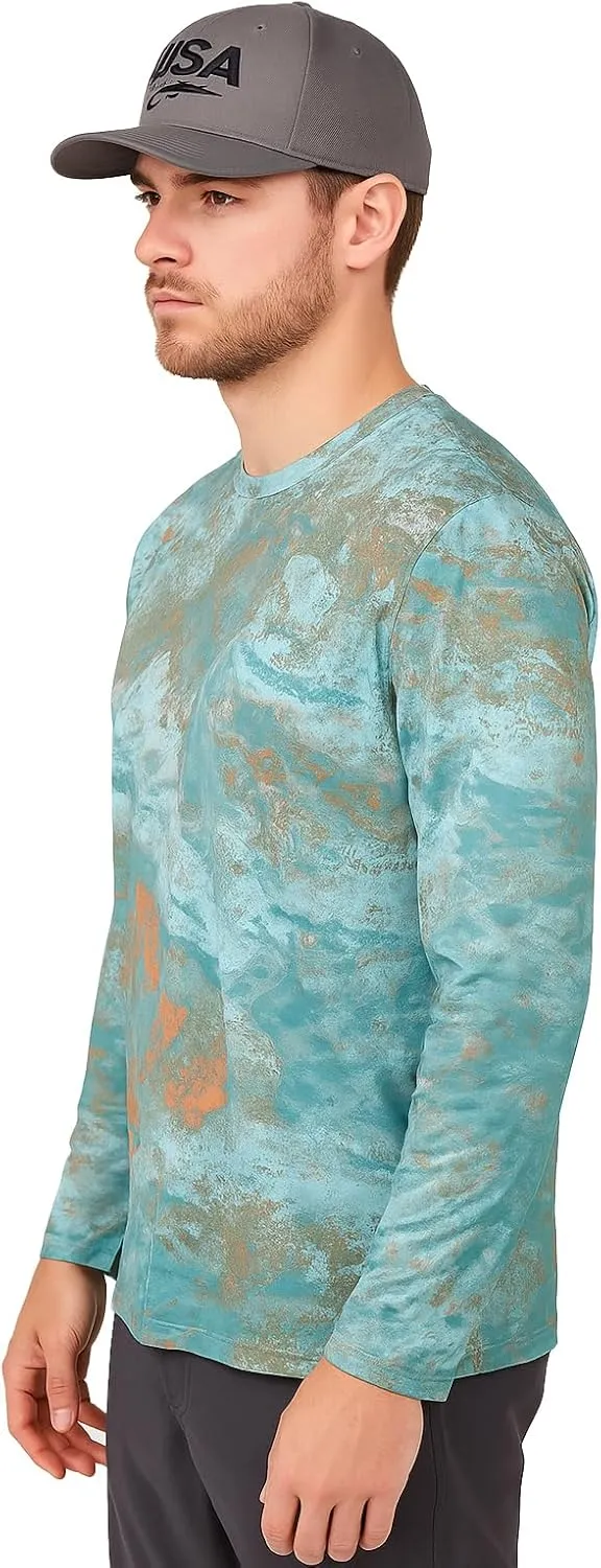 Realtree Xtreme Camo Fishing Shirts | UPF 50 UV Protection 4 Way Stretchable Long Sleeve Unisex Crewneck Tee